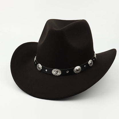 European And American Style Woolen Cowboy Hat Men's Lady Couple Ethnic Style Curling