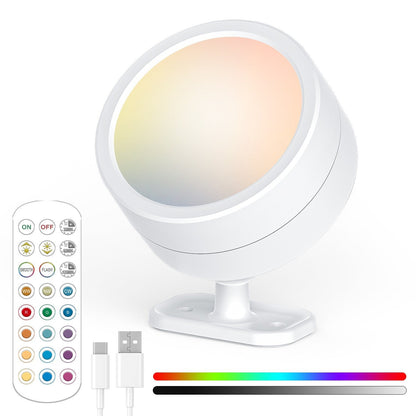 Home Ornaments Lighting Round Rotatable Bedside Wall Lamp