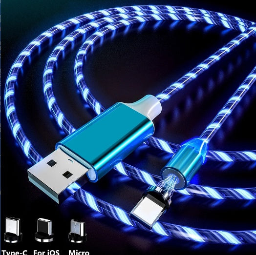 LED Magnetic USB Cable Type-C Micro Fast Charging