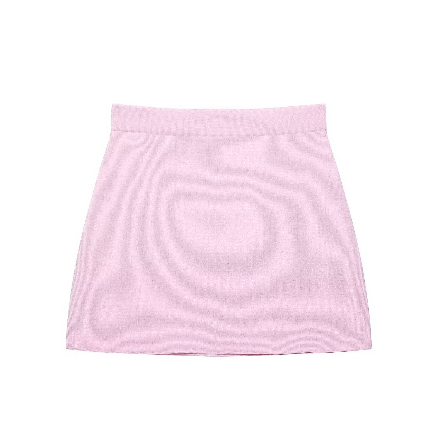 European and American style women's clothing new fashion short sleeved knitted top half skirt set