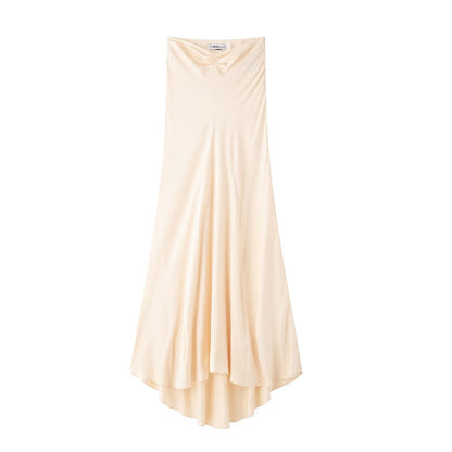European and American style women's fashionable temperament casual shirt design pleated long skirt set
