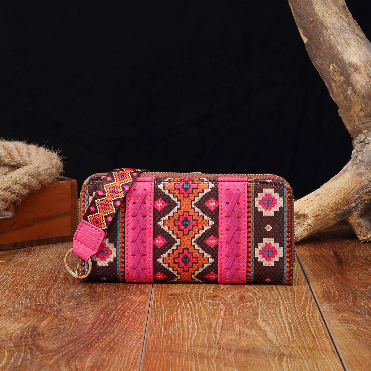 Bohemian Hand-carry Wallet Vintage Print