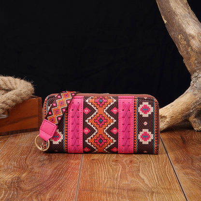 Bohemian Hand-carry Wallet Vintage Print