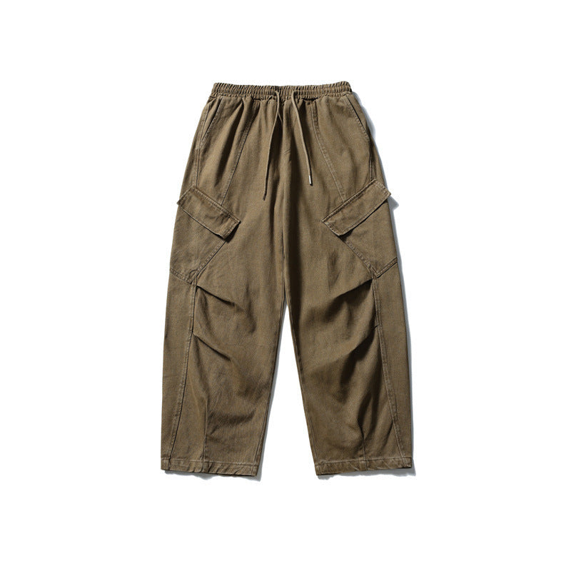 Japanese Retro Simple Solid Color Loose Overalls