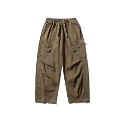 Japanese Retro Simple Solid Color Loose Overalls