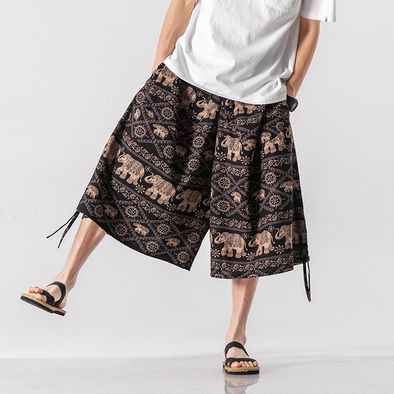 Men's Loose Chinese Style Beach Pants