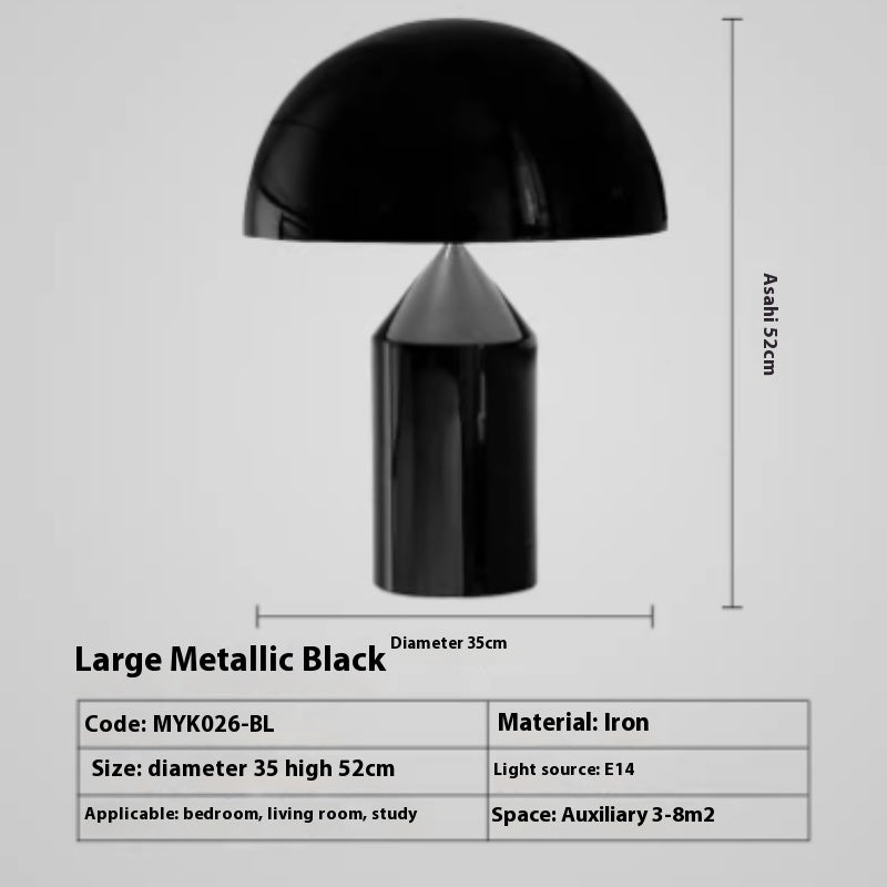 Post-modern Creative Simple Model Room Hotel Desktop Bedroom Bedside Semi-circular Hardware Mushroom Desk Lamp