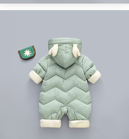 Baby Winter Snowsuit Plus Velvet Thick Baby Boys Jumpsuit 0-3 Years Newborn Romper Girl Clothes Overalls Toddler Coat