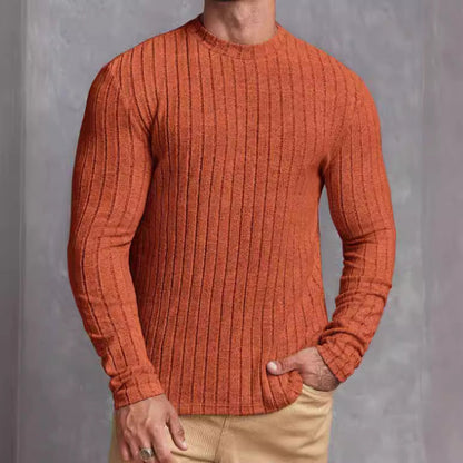Casual Solid Color Round Neck Long Sleeve T-shirt