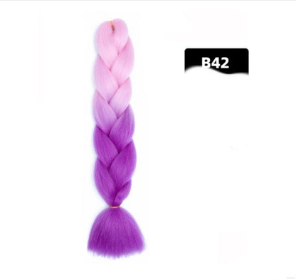 Color Big Braid African Chemical Fiber High Temperature Silk Wig Gradient