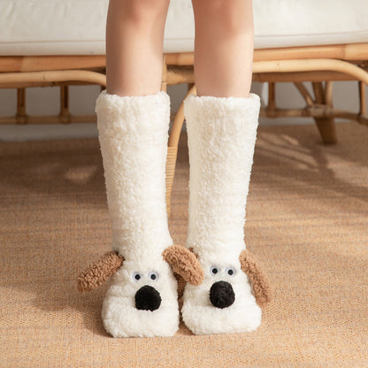 Cute Cartoon Dog Plush Winter Socks