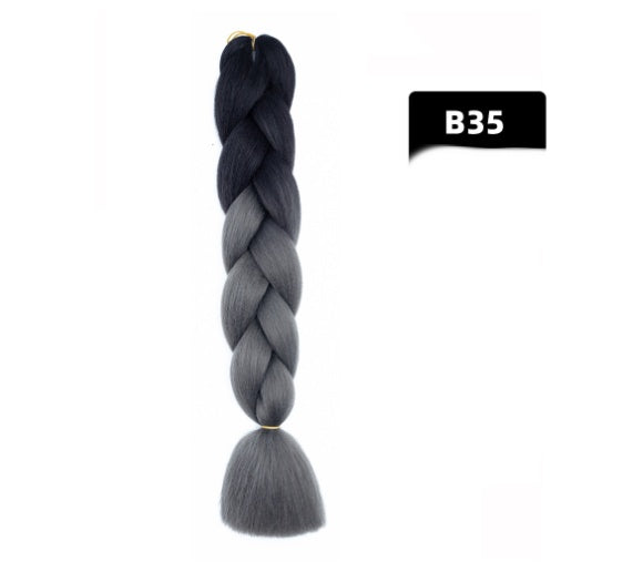 Gradient Color Big Braid African Chemical Fiber Wig