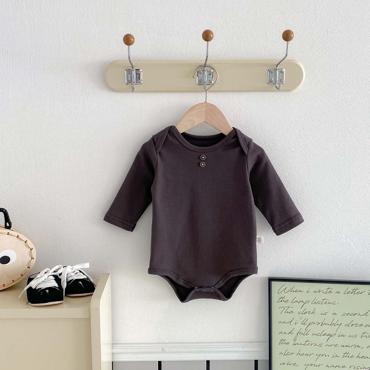 Newborn Clothes Baby Spring And Autumn Solid Color Long Sleeve Butt Wrap Clothes