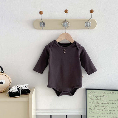Newborn Clothes Baby Spring And Autumn Solid Color Long Sleeve Butt Wrap Clothes
