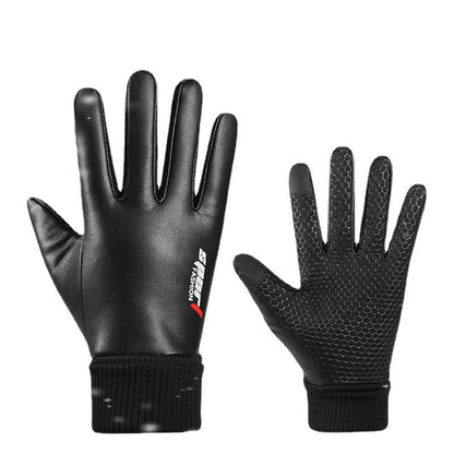 Men's Warm Touch Screen Leather Gloves