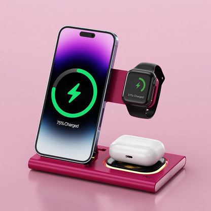 3 In 1 15W Wireless Charger Magnetic Night Light Stand
