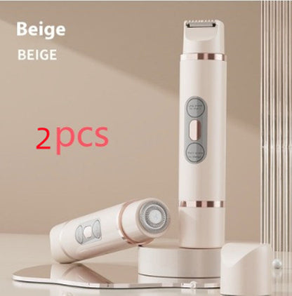 Dual-Head Electric Shaver Painless Women's Epilator Bikini Hair Removal Device Automatic Hair Trimmer Underarm Facial Lips Leg