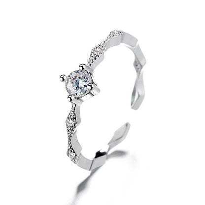Rhombus Zircon Open Index Finger Ring