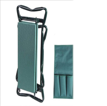 Foldable Garden Bench Chair with Tool Pouch