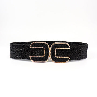 Women's Niche Straw Elastic Waistband