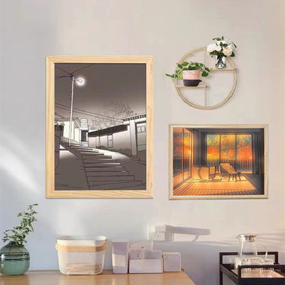 Illuminated Picture LED Decorative Light Painting Bedside Picture Style Creative Modern Simulate Sunshine Drawing Night Light Gift