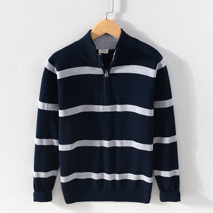 Men's Cotton Wool Turtleneck Half Zipper Sweater