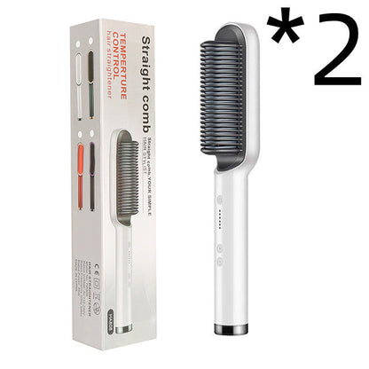 2 In 1 Hair Straightener Hot Comb Curling Brush