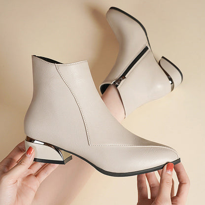 British Style Chunky Heel Martin Boots