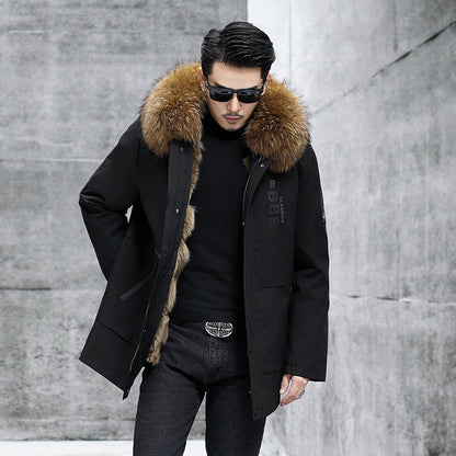 Fox Inner Pot Raccoon Hair Collar Fur Coat