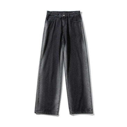 High-end Wide Leg Slimming Motorcycle Stitching Jeans