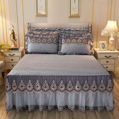 Lace Quilted Bed Skirt 1.8m Simmons Cover