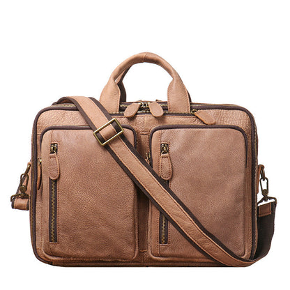 Men's Large Capacity Leather Travel Backpack