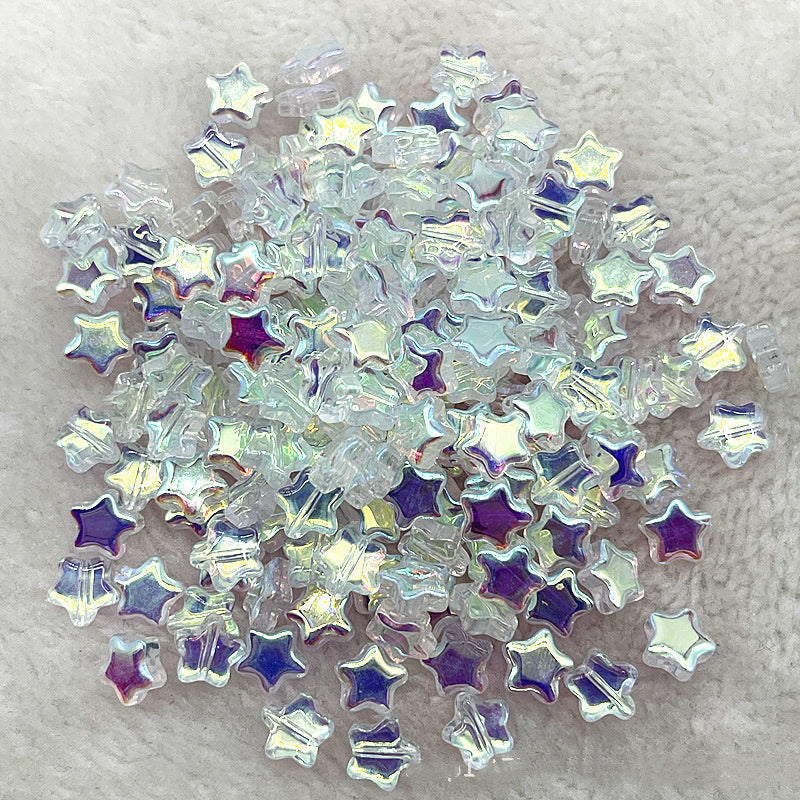 8mm Gold Pentagram Glaze Beads