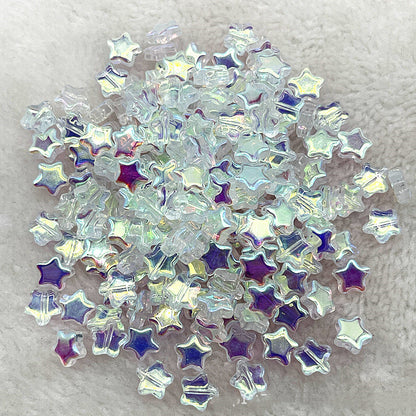 8mm Gold Pentagram Glaze Beads