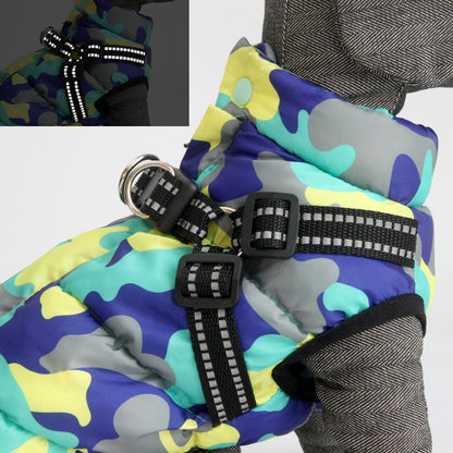 Pet Dog Jacket With Lace Up Winter Warm Puppy Costume Odd