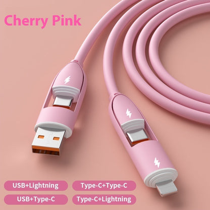 Four-in-one Silicone Fast Charge Data Cable