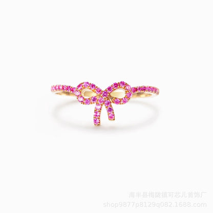 S925 Sterling Silver Bow Buckle Ring