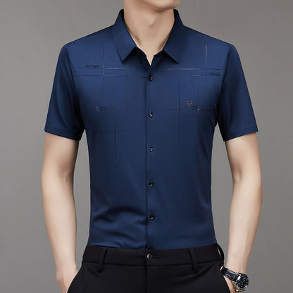 Summer Men's Short Sleeve Seamless Business Shirt