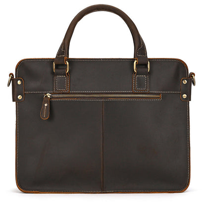 Retro Crazy Horse Leather Briefcase