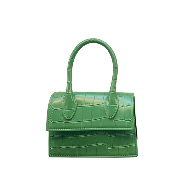 Fashion Crocodile Pattern PVC Women Top Handle Purse Jelly Color Brand Crossbody Bag  Summer Mini Beach Handbag