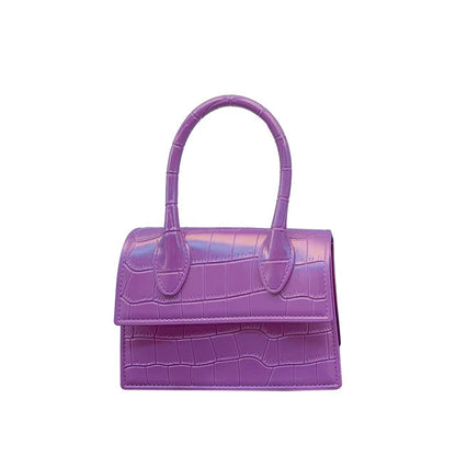 Fashion Crocodile Pattern PVC Women Top Handle Purse Jelly Color Brand Crossbody Bag  Summer Mini Beach Handbag