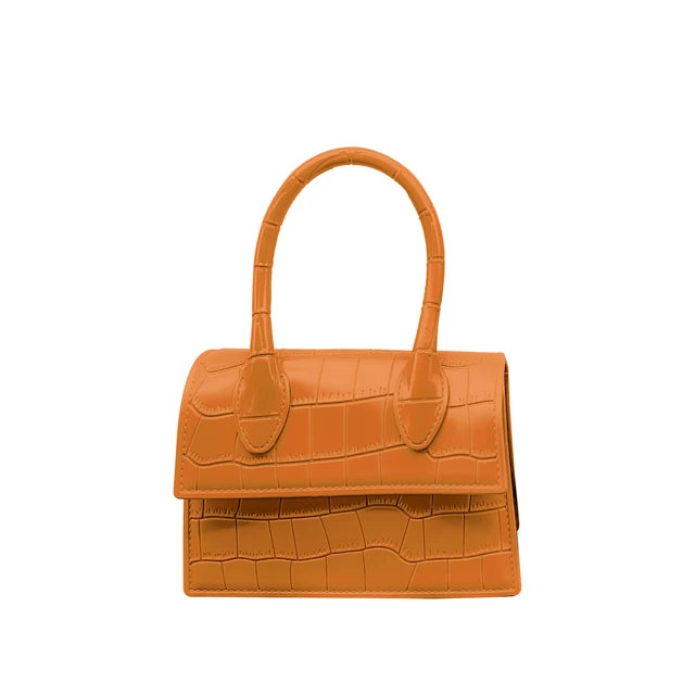 Fashion Crocodile Pattern PVC Women Top Handle Purse Jelly Color Brand Crossbody Bag  Summer Mini Beach Handbag