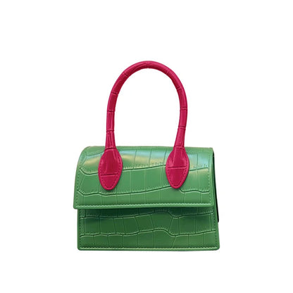 Fashion Crocodile Pattern PVC Women Top Handle Purse Jelly Color Brand Crossbody Bag  Summer Mini Beach Handbag