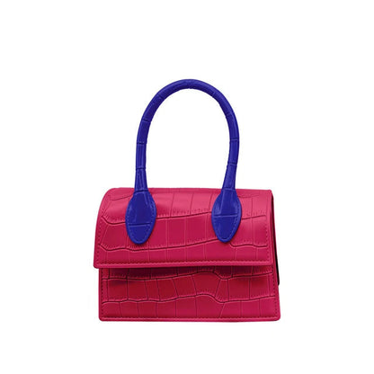 Fashion Crocodile Pattern PVC Women Top Handle Purse Jelly Color Brand Crossbody Bag  Summer Mini Beach Handbag