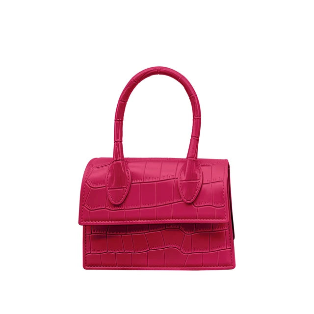 Fashion Crocodile Pattern PVC Women Top Handle Purse Jelly Color Brand Crossbody Bag  Summer Mini Beach Handbag