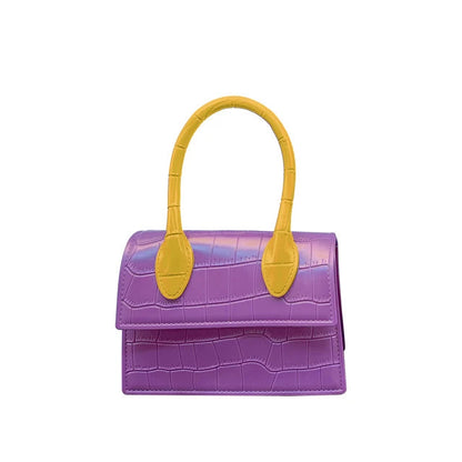 Fashion Crocodile Pattern PVC Women Top Handle Purse Jelly Color Brand Crossbody Bag  Summer Mini Beach Handbag