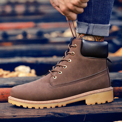 Fashionable high top Martin boots for men casual Baotou workwear shoes autumn and winter men's boots