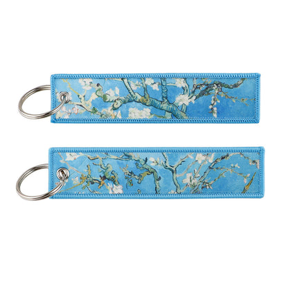 Cartoon Woven Label Keychain Hanging Rope