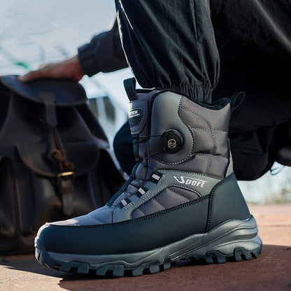 Short Men's Thickened Fleece-lined Snow Boots