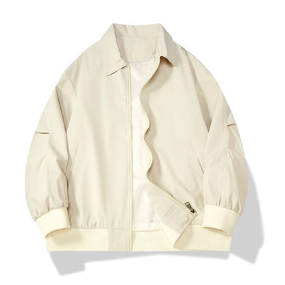 Outdoor Leisure Loose Jacket Teen Trend Japanese Style Workwear Polo Collar Solid Color Coat